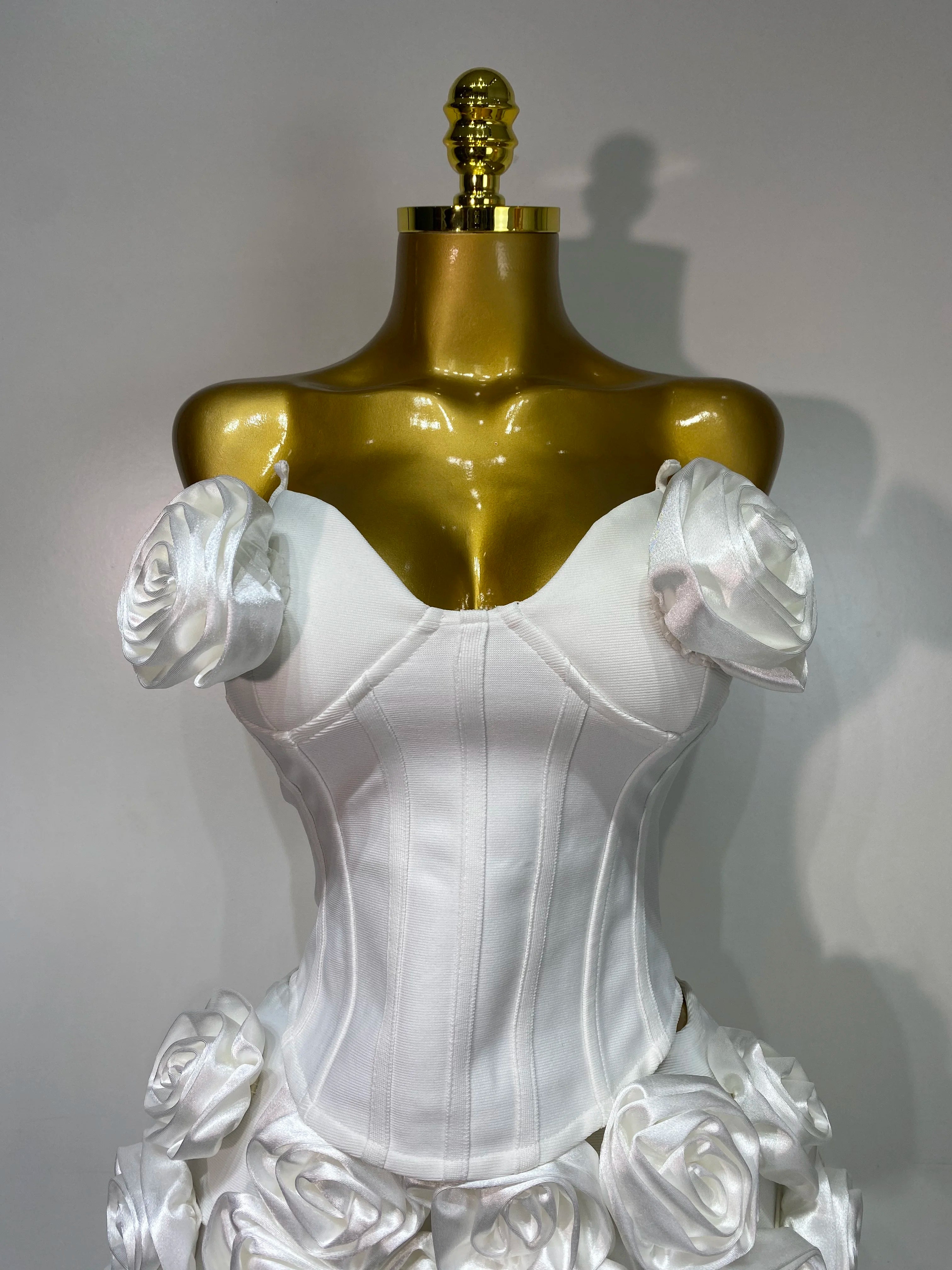 Strapless Bandage Top And Skirt Two Piece Set