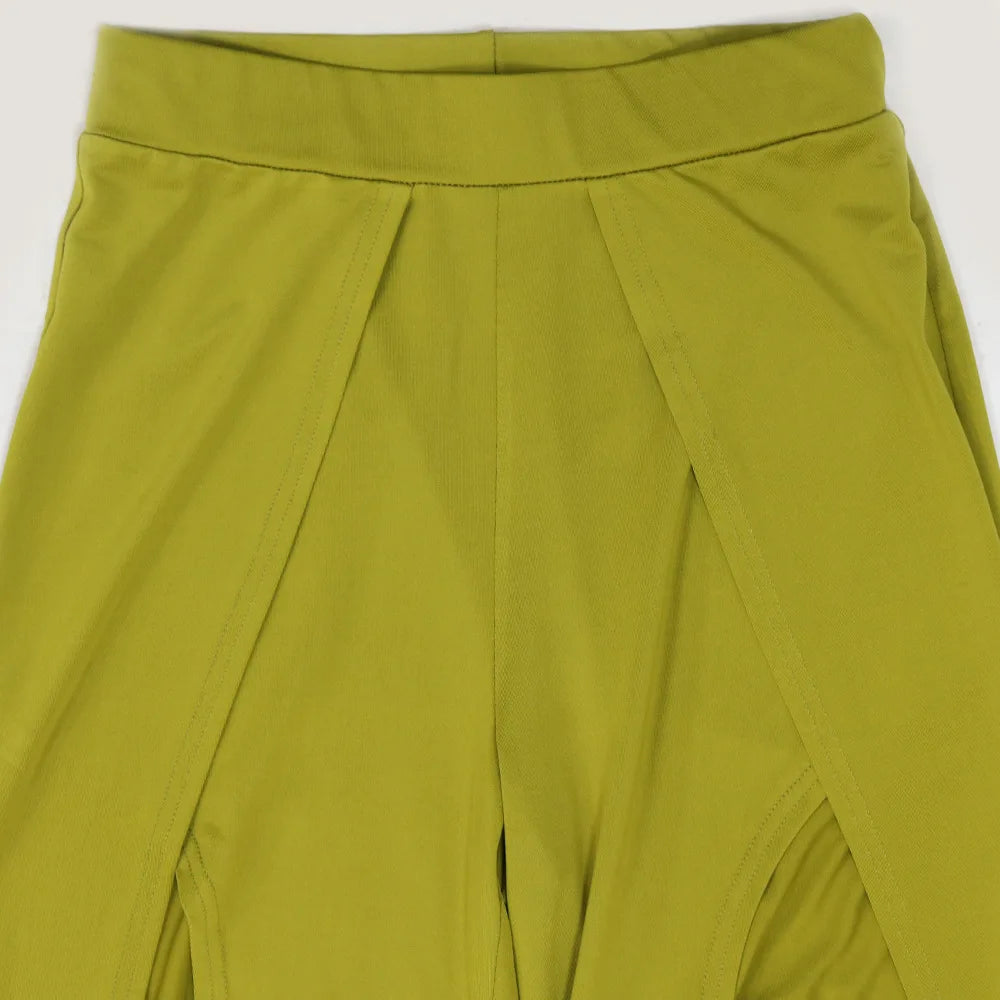 Short Sleeve Slash Neck Ruched Tops and Wide Leg split Pants Two 2 Piece Sets Outfit