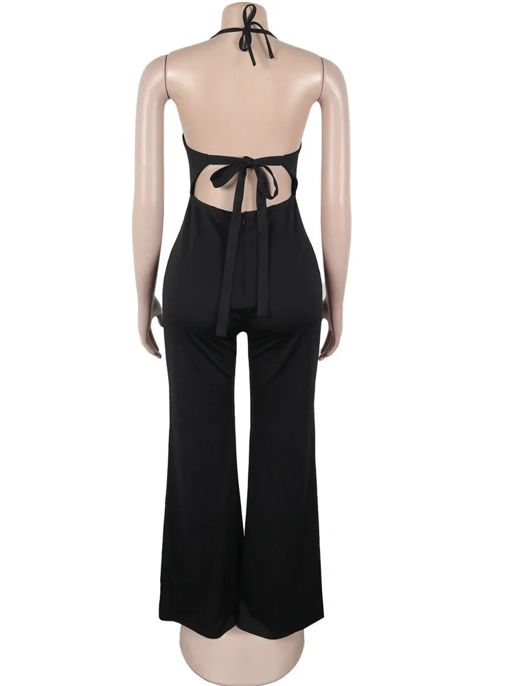 Beaded Fringed Palazzo Jumpsuits