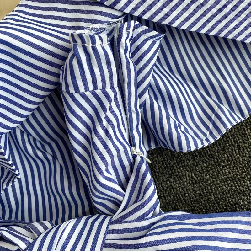 strap stripe chic blouse