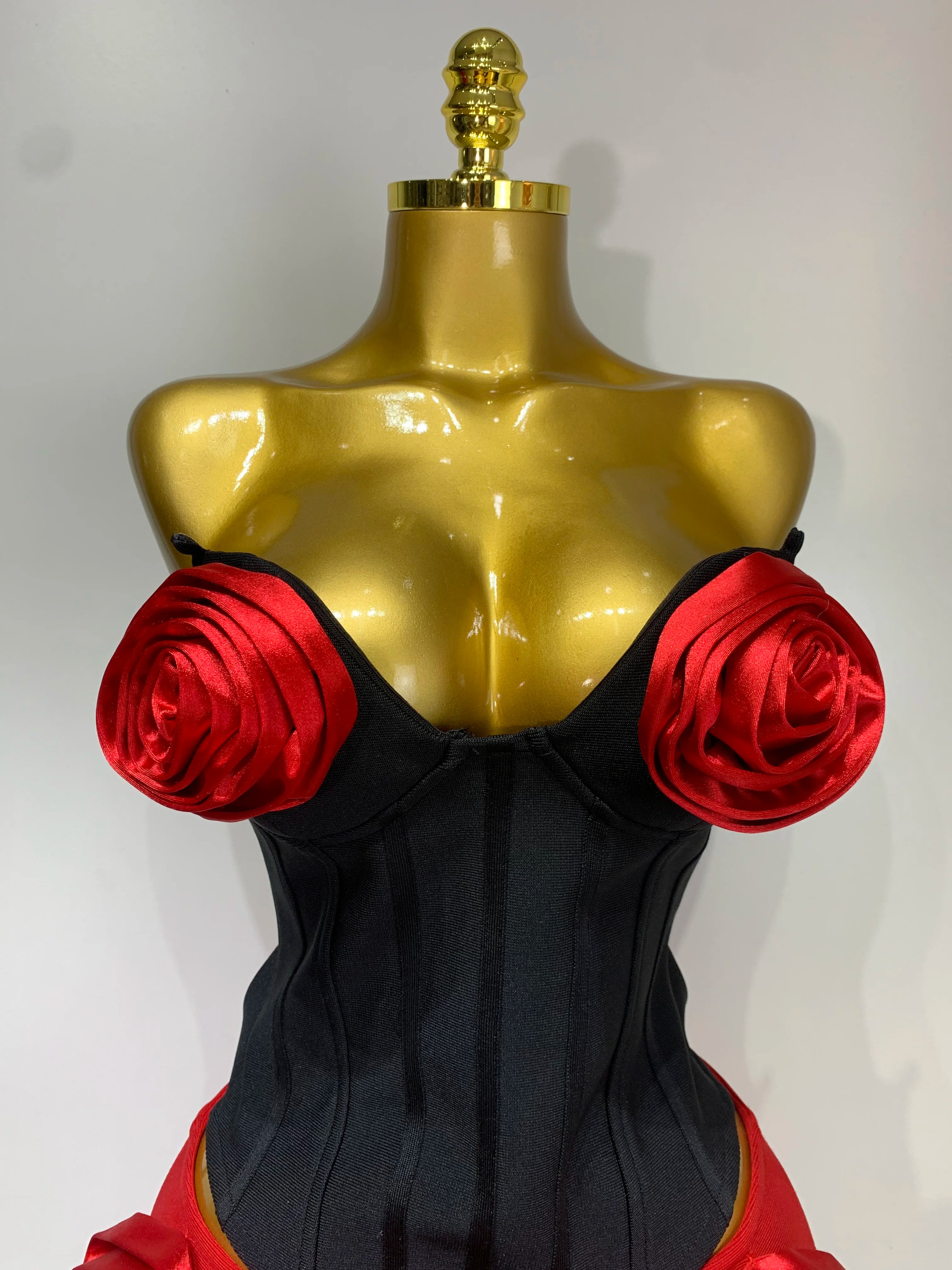 Strapless Bandage Top And Skirt Two Piece Set