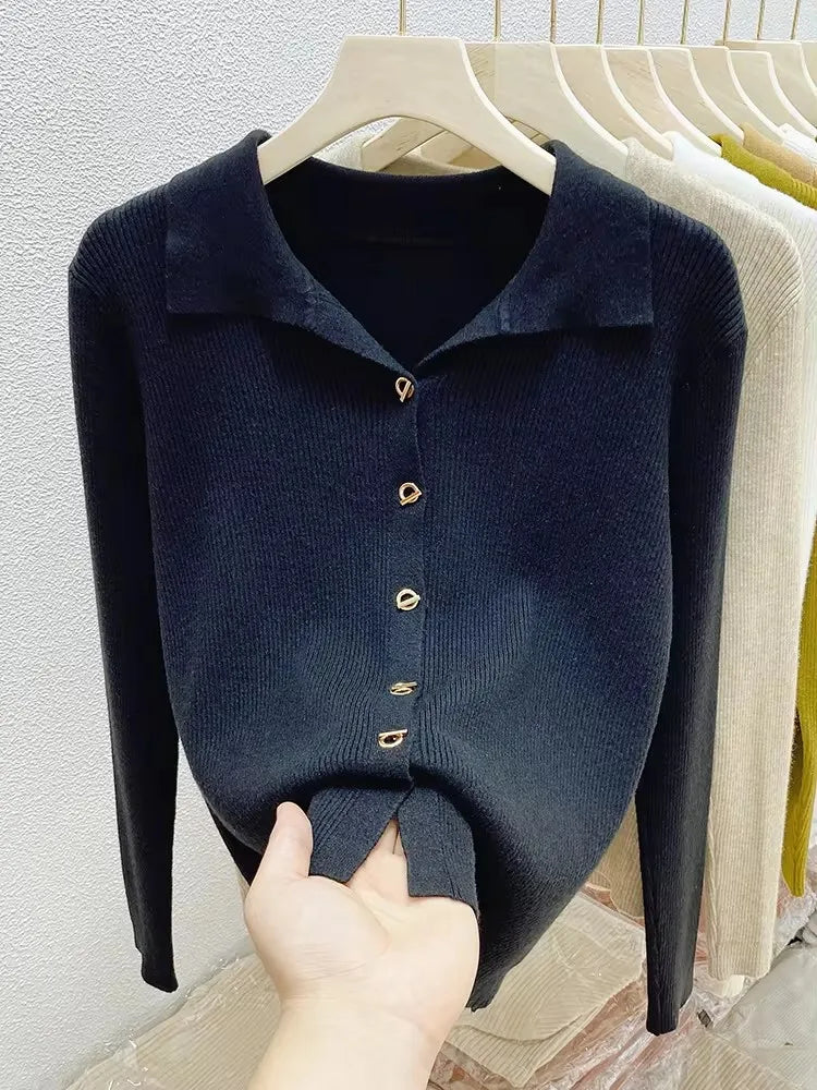 Single Breasted Knitted Sweater Cardigan Jumpers