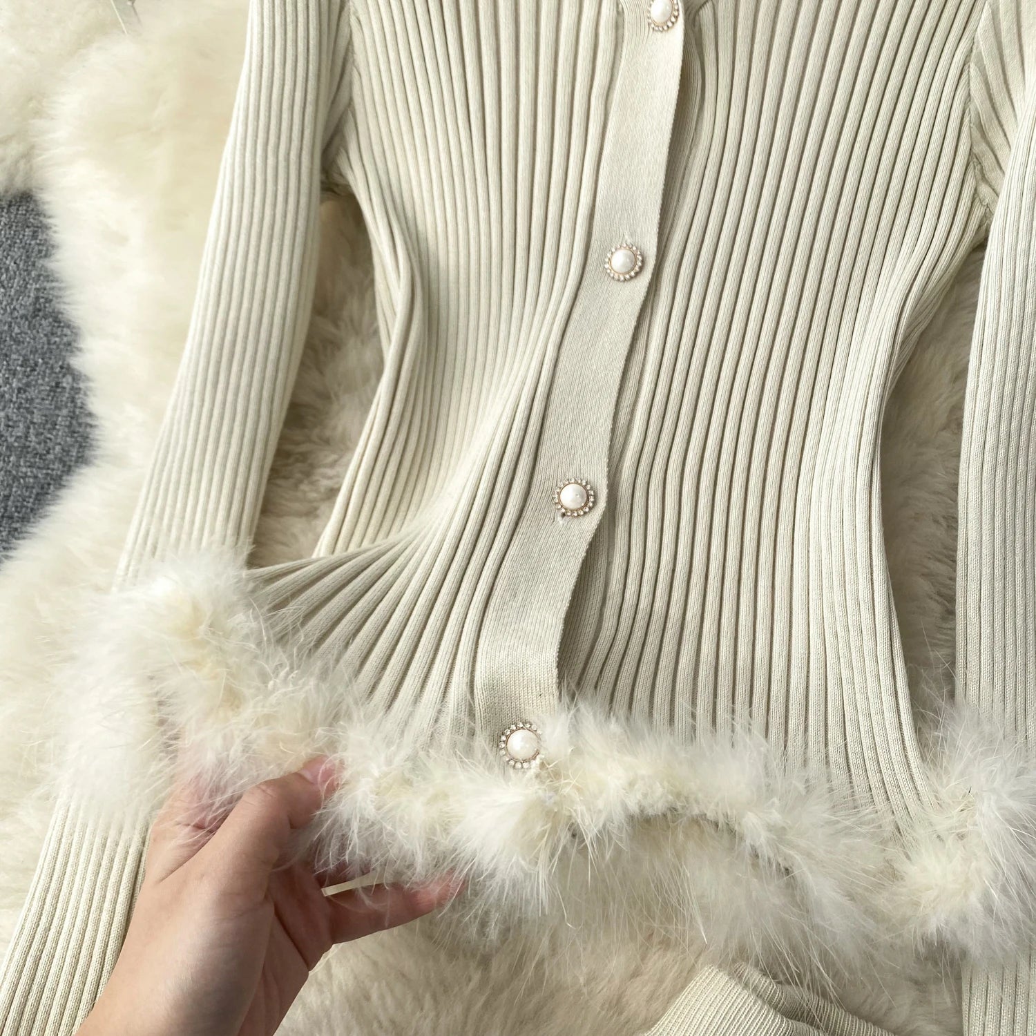 French Style Cardigan+Bodycon Skirt Knit 2pcs Sets