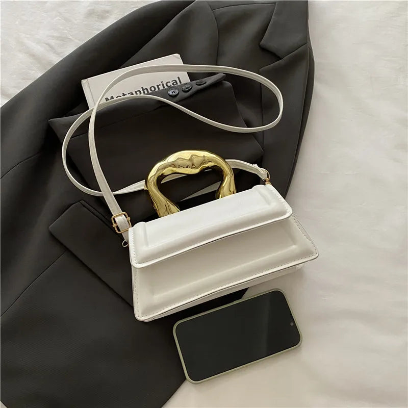 Pu Leather Mini Square Crossbody Tote Handbag