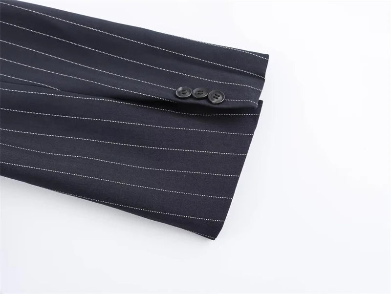 Pinstripe Loose Casual Elegant Chic Suit Coat