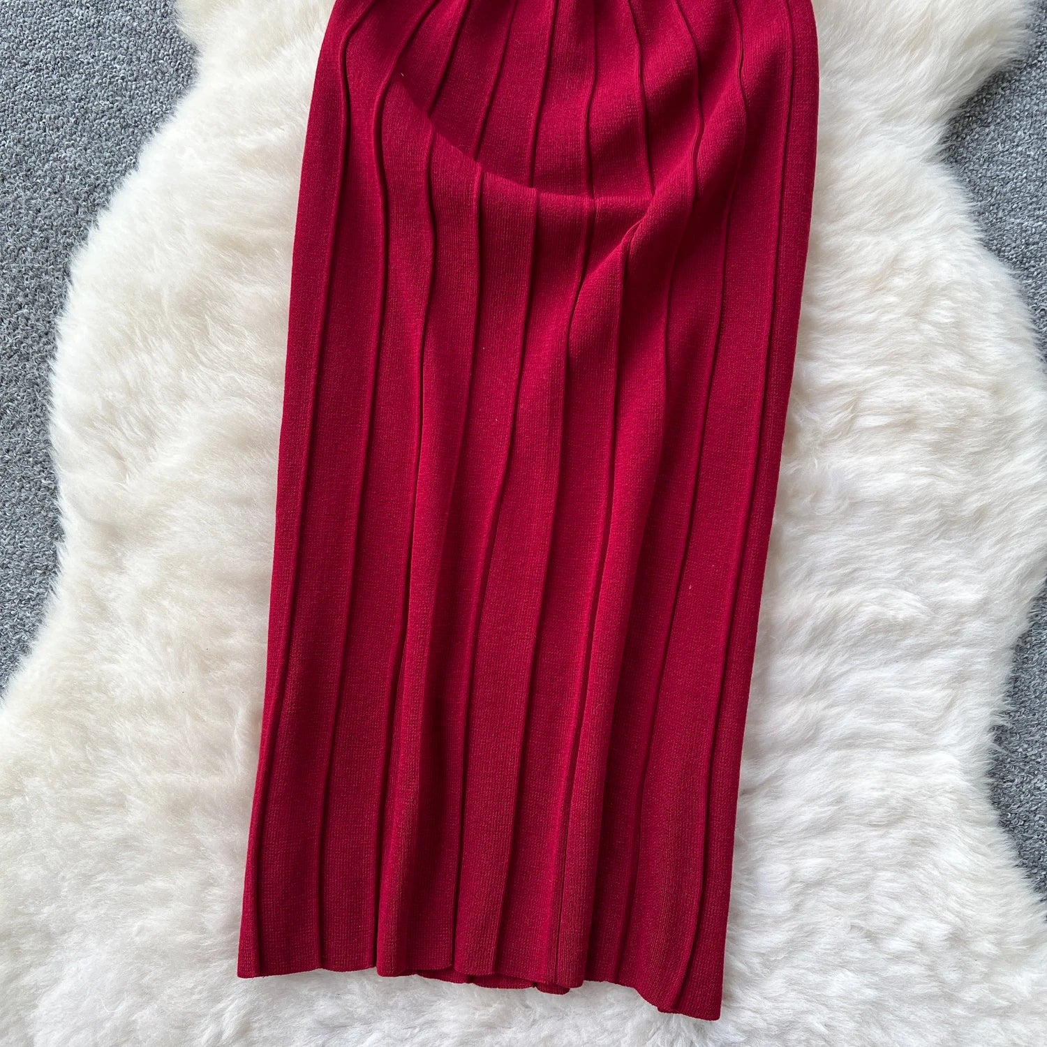 Knitting Sleeveless O Neck Slim Sundress