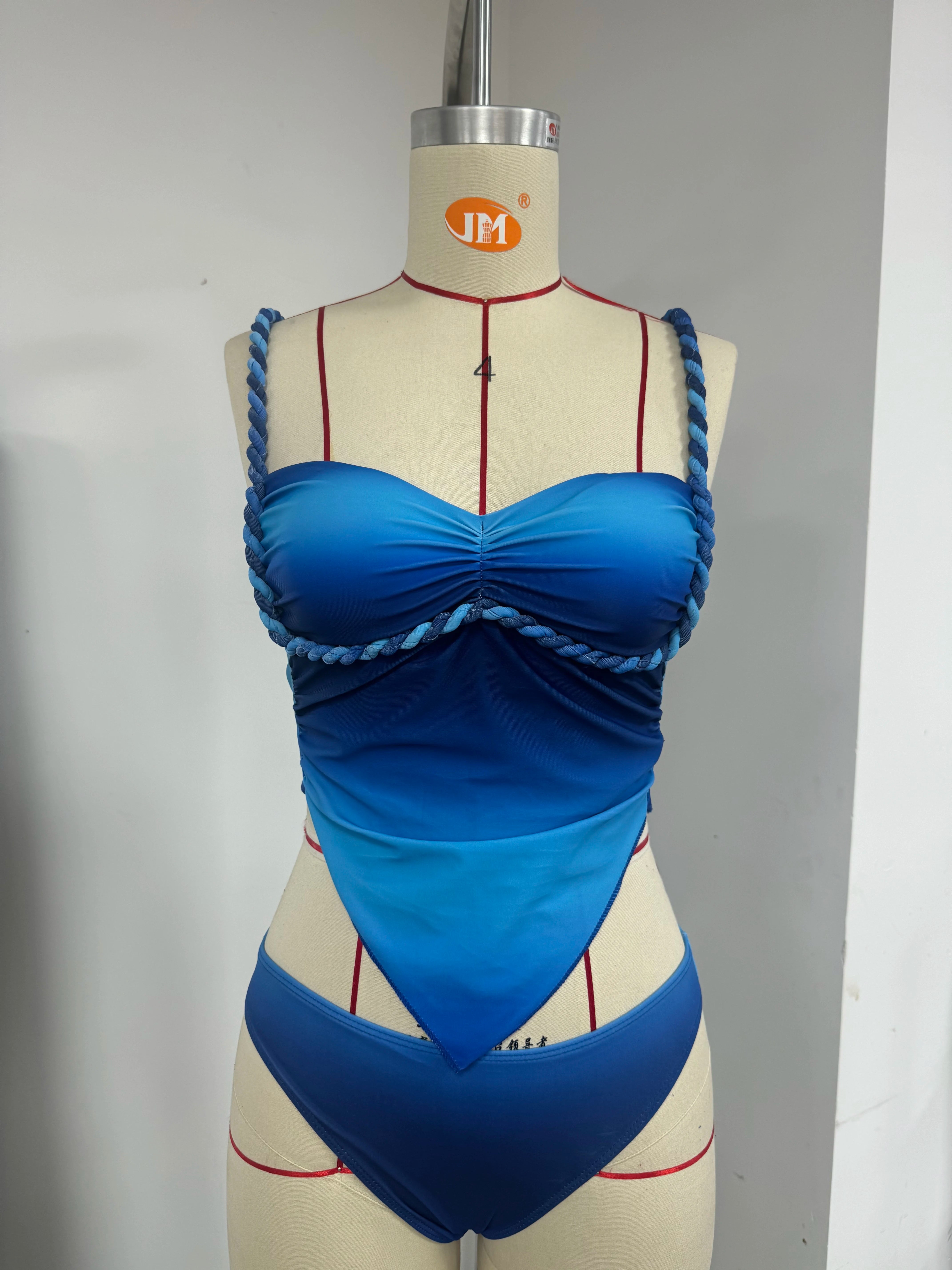 3 Pieces Bikinis Sets Sexy Push Up Backless  Cover-ups High-end Niche Beach Wear