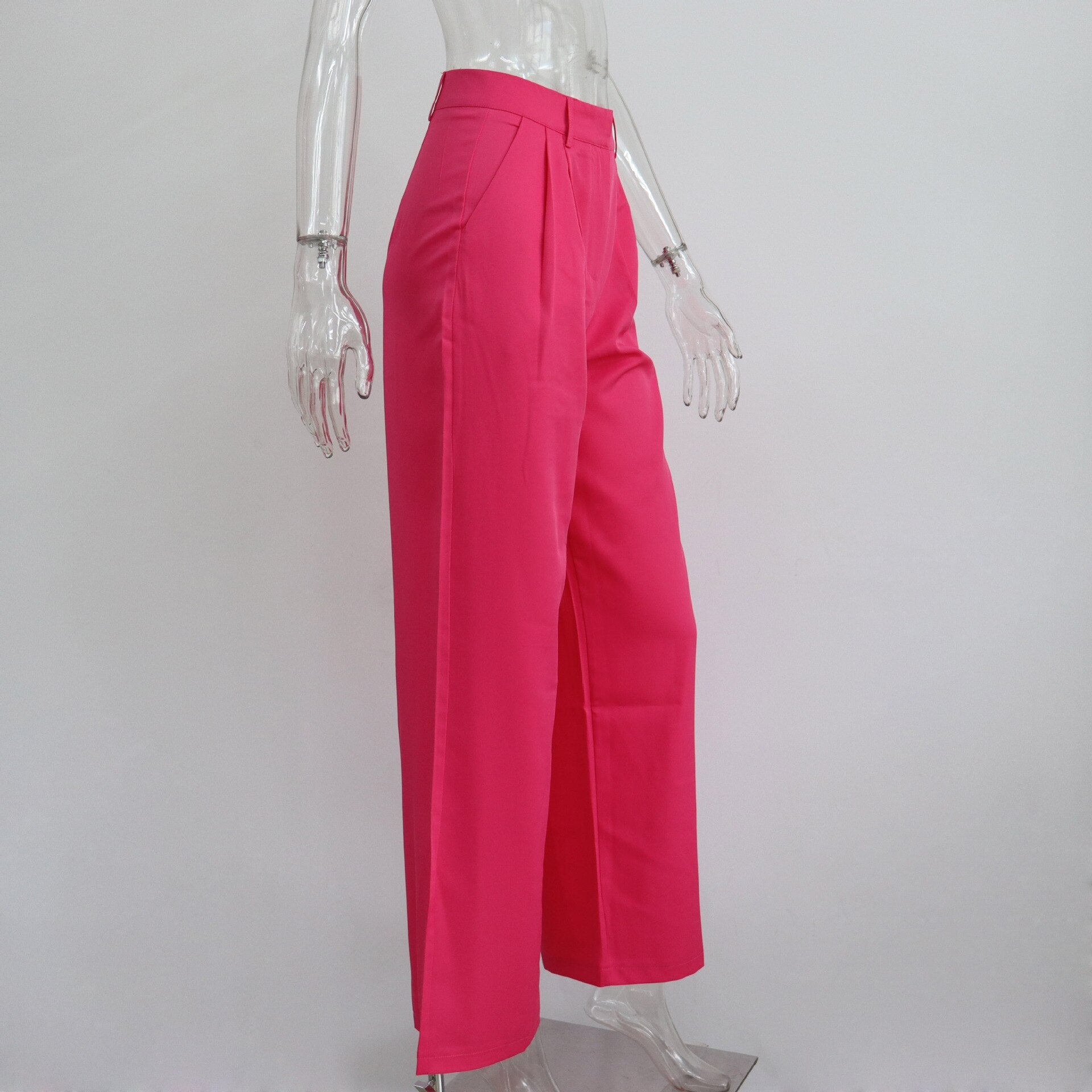 Casual High-waisted Straight Trousers