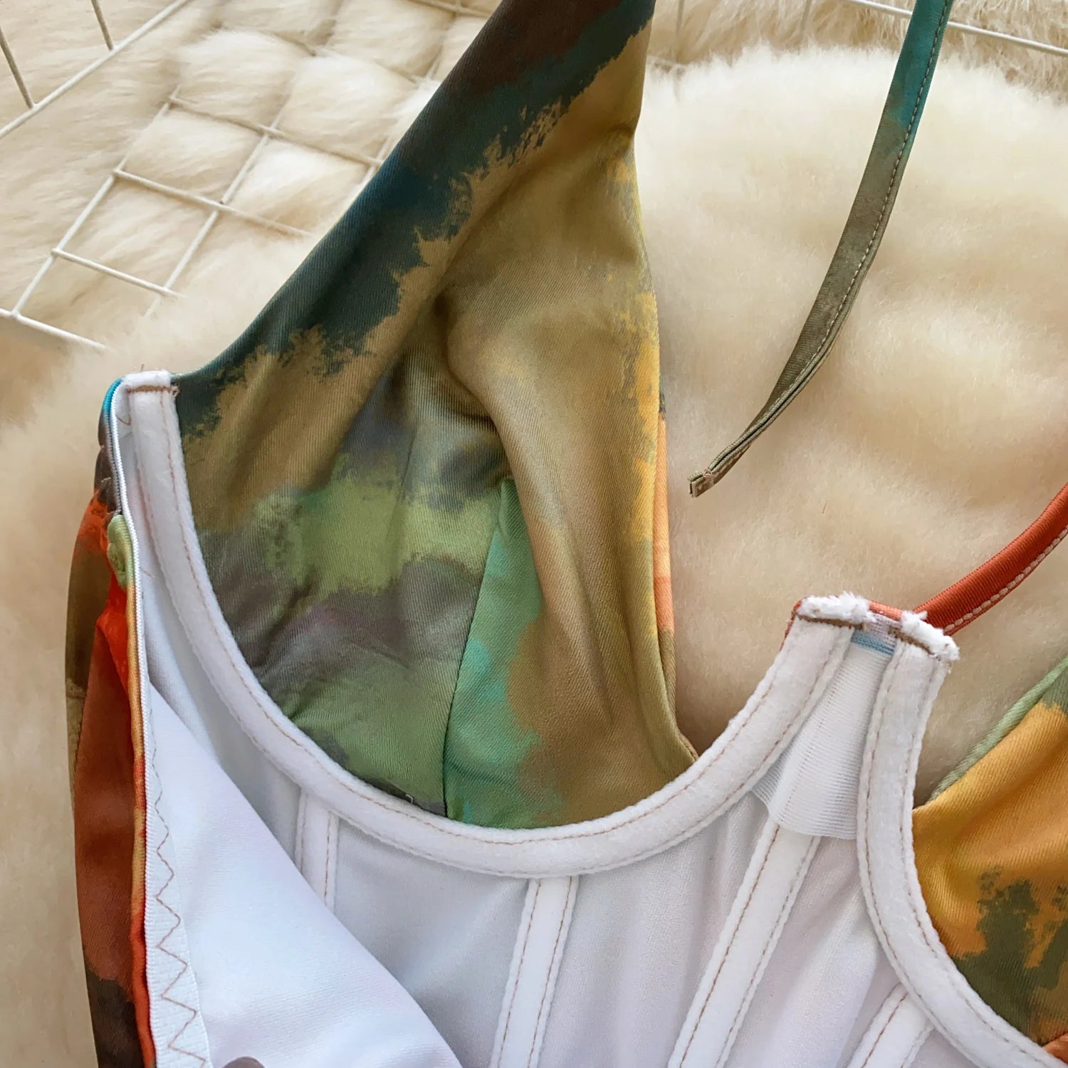 Irregular Sleeveless V Neck Slim Halter Split Bodycon Dress