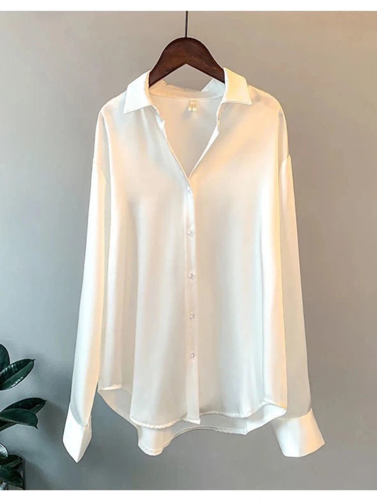 Casual Office Lady Silk Blouses
