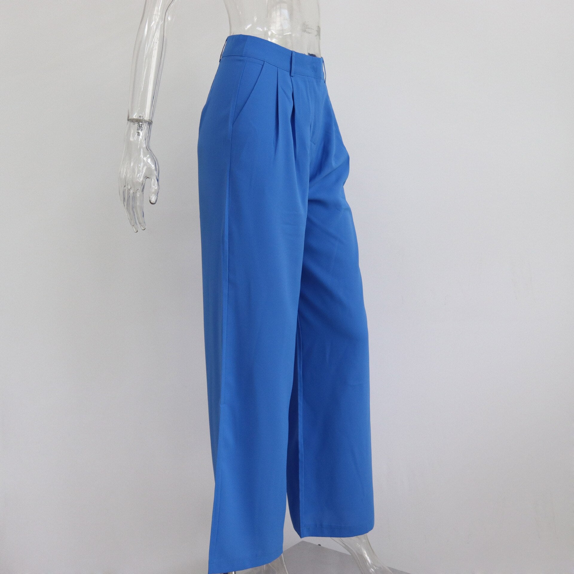 Casual High-waisted Straight Trousers