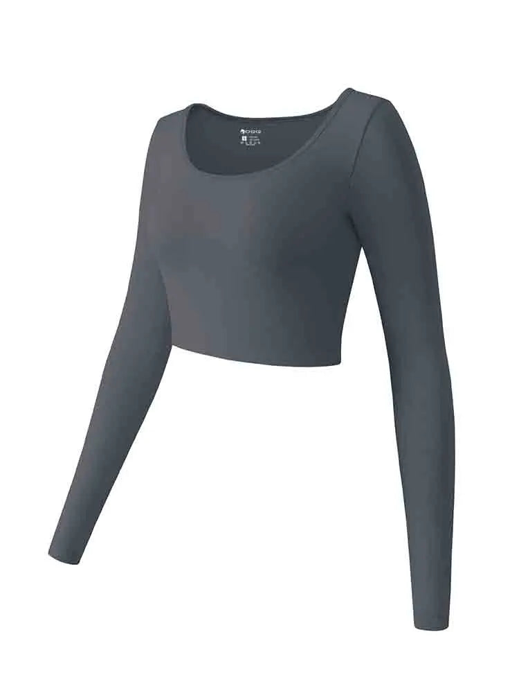 Long Sleeved Round Neck Seamless Tops T-shirt