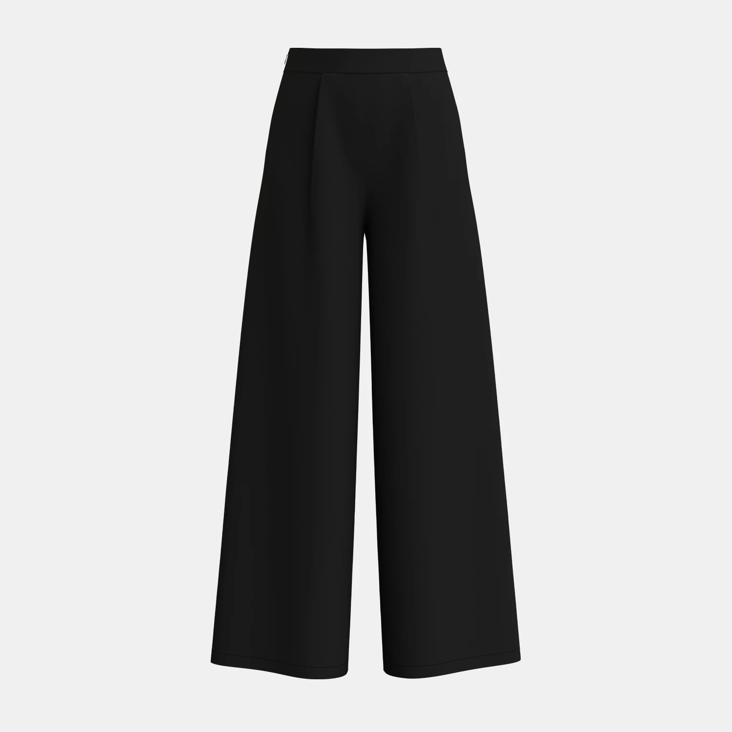 Plain High Waist Full Length Wide Leg Trousers