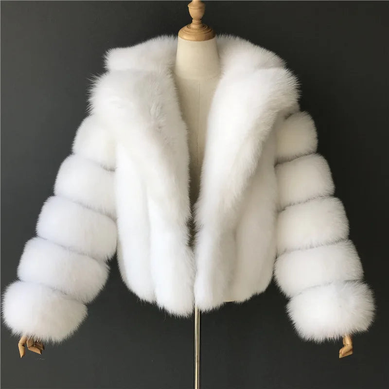 Mongolian Fur Faux  Jacket Thick Warm Fluffy Winter Outerwear