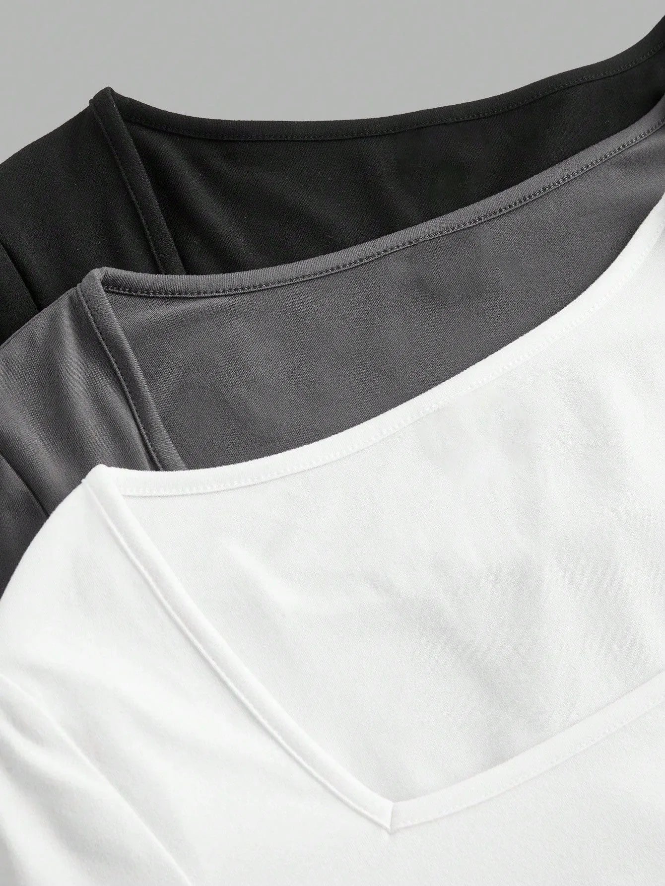 Three Piece Long Sleeve Square Neck  Open Crotch One-Piece Bodysuit