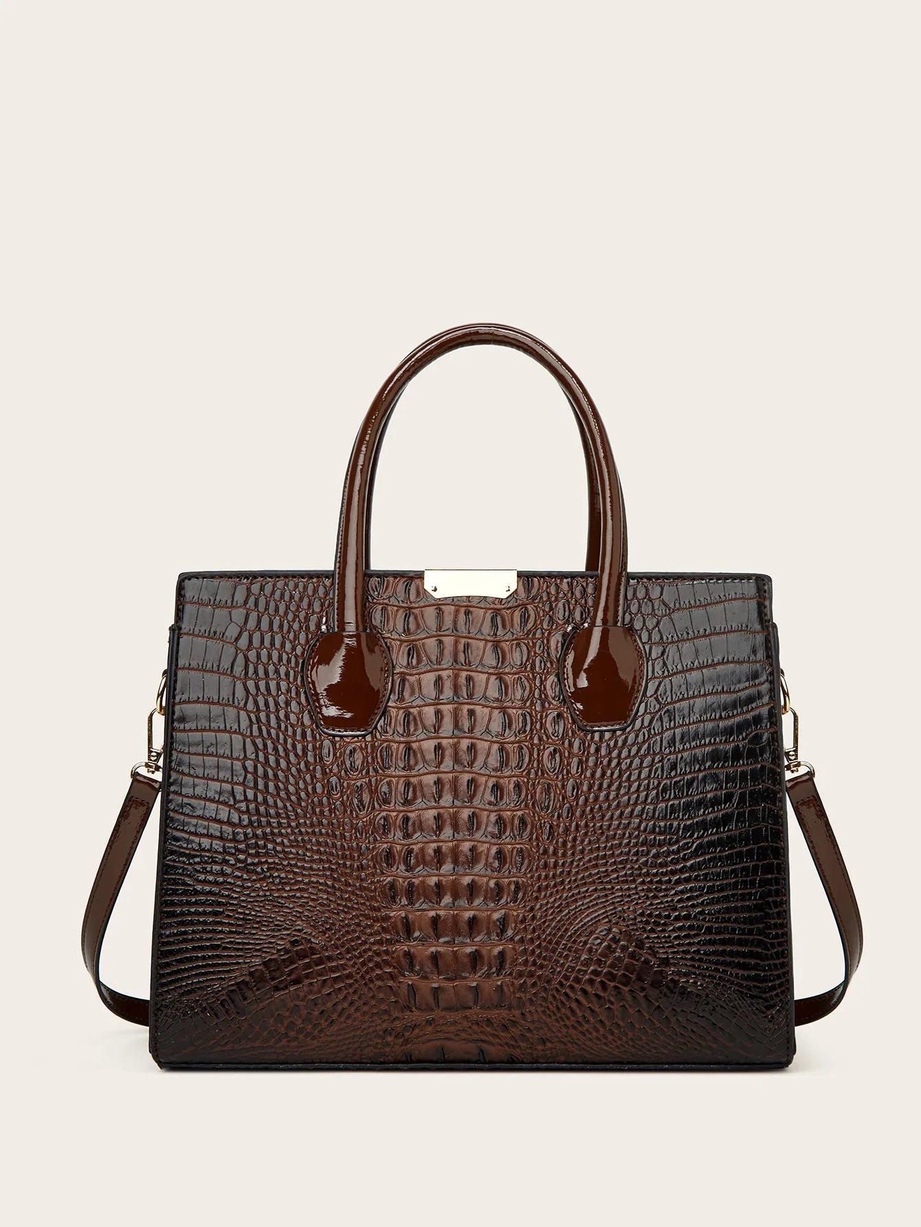 Crocodile Pattern Shoulder Crossbody Bag