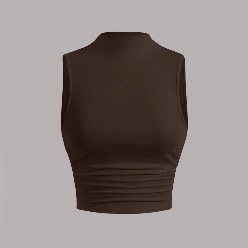 Sleeveless Crew Neck Tank Top
