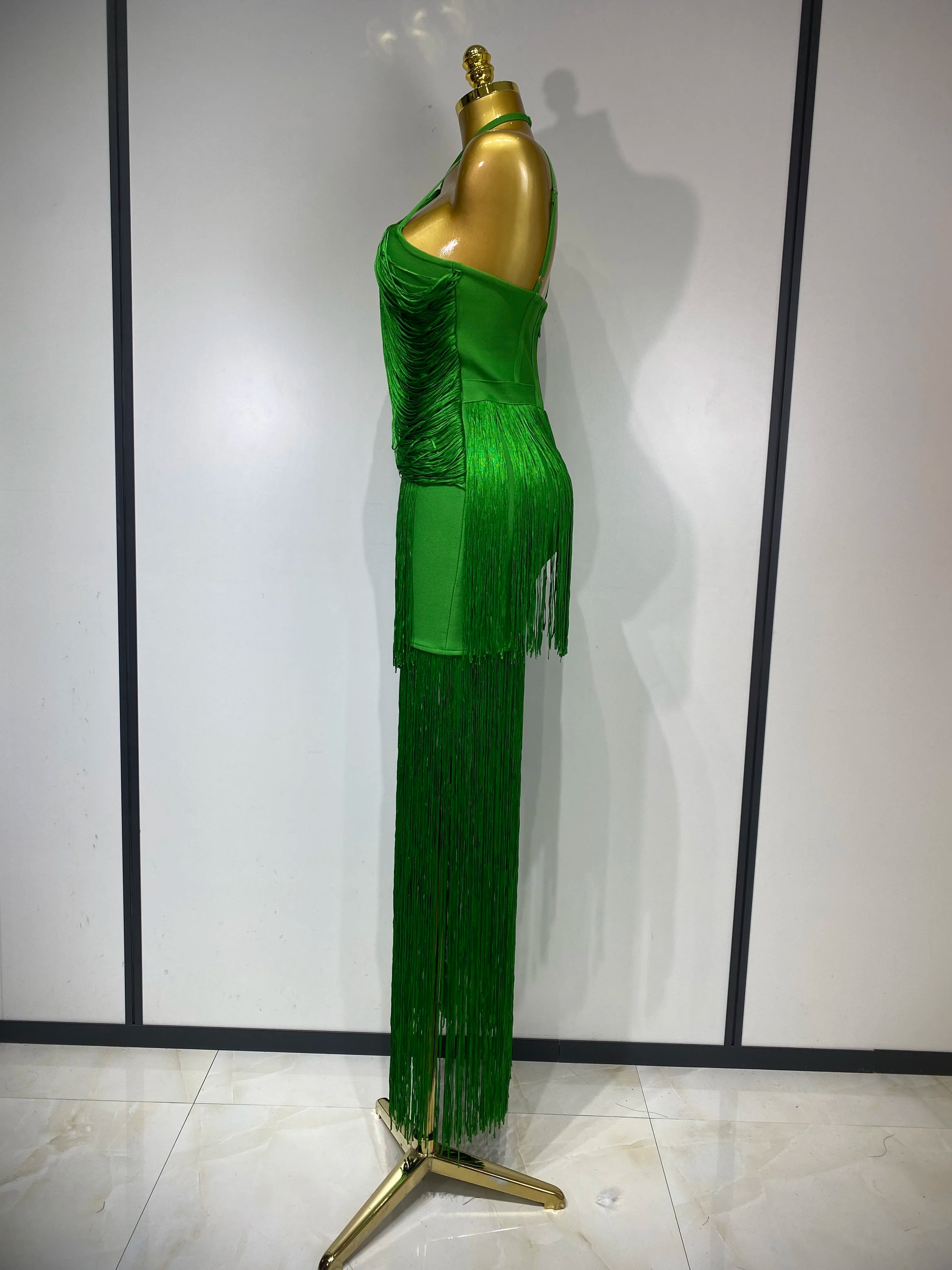 Backless Tassel Bodycon Bandage Dress