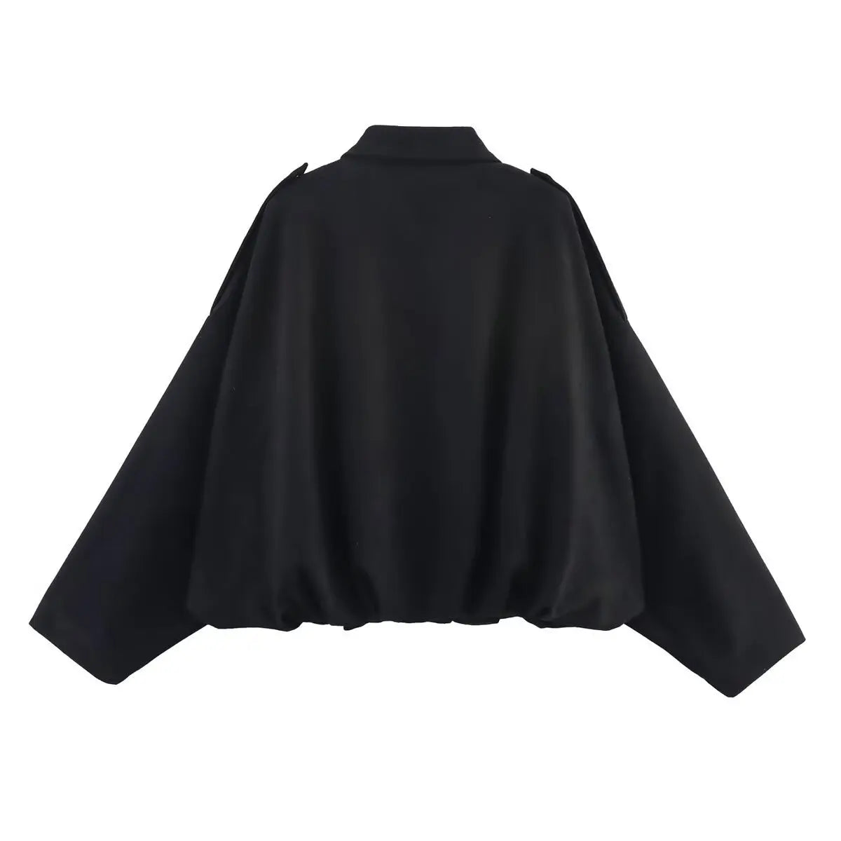 Lapel Suede Long Sleeve Zipper Loose Short Women Coat