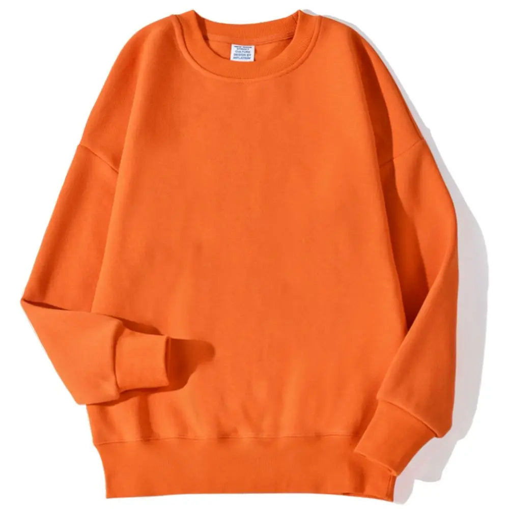 Autumn Winter Fleece Pullover Soft Breathable O-Neck Sweatshirt