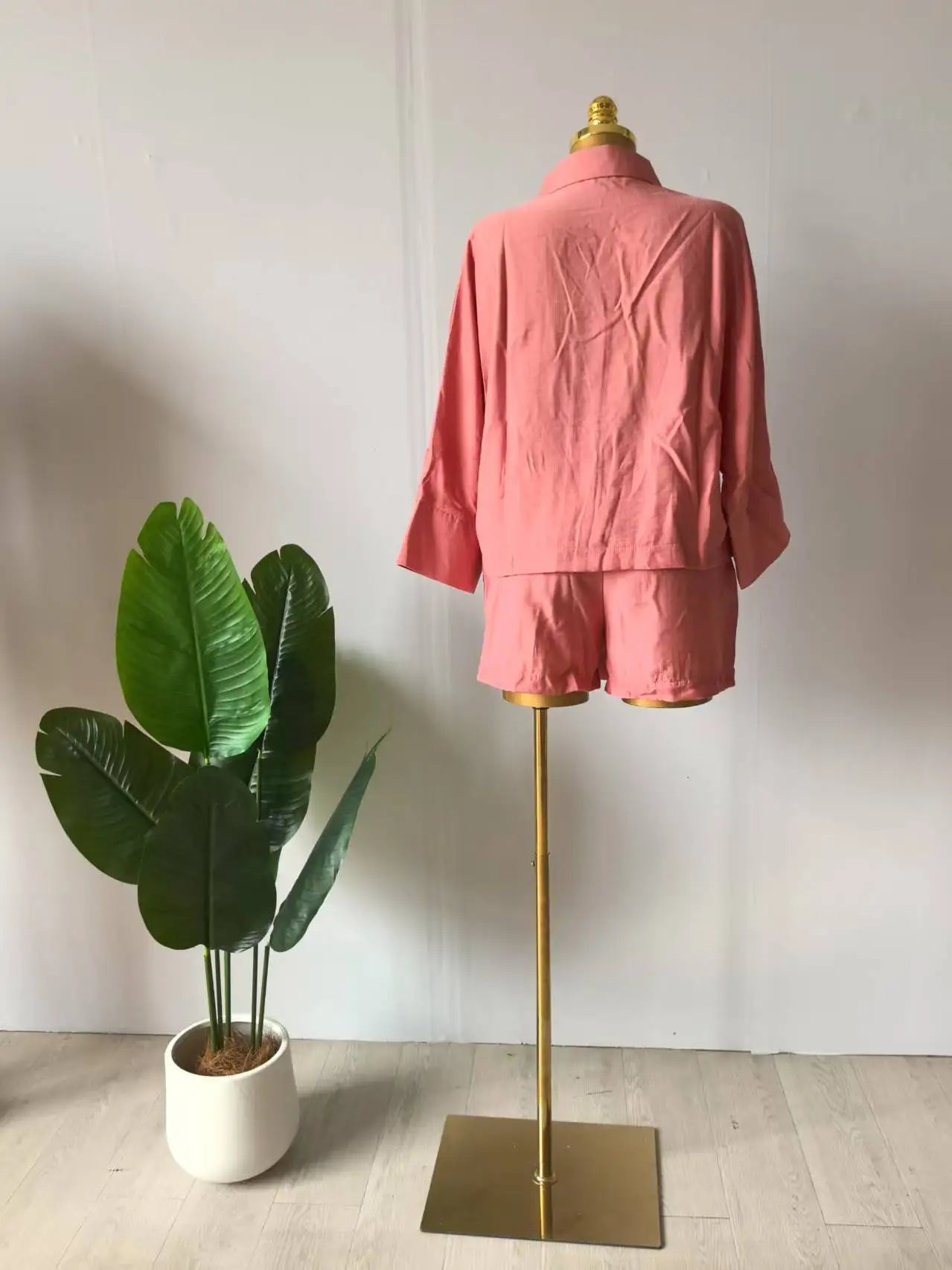 Full Sleeve Turn-down Collar T-shirt and Skirts Shorts Chic Two 2 Piece Sets