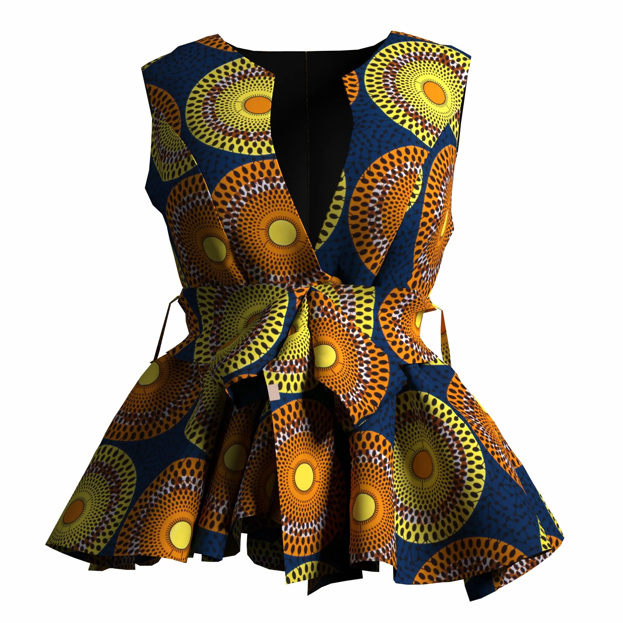 African Print Dashiki Ankara Wax Printing Jacket with Belt