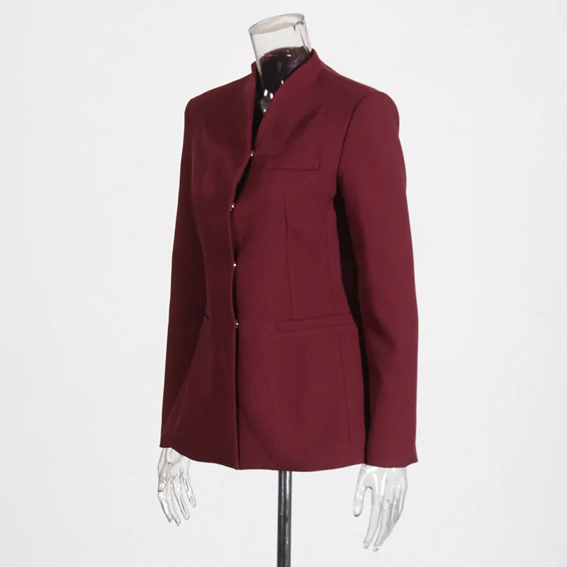 Elegant Two-Piece Suit Blazer And Wide-Leg Trousers