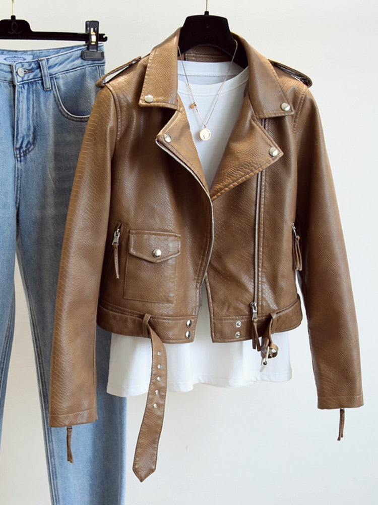 Faux Leather Biker Jacket