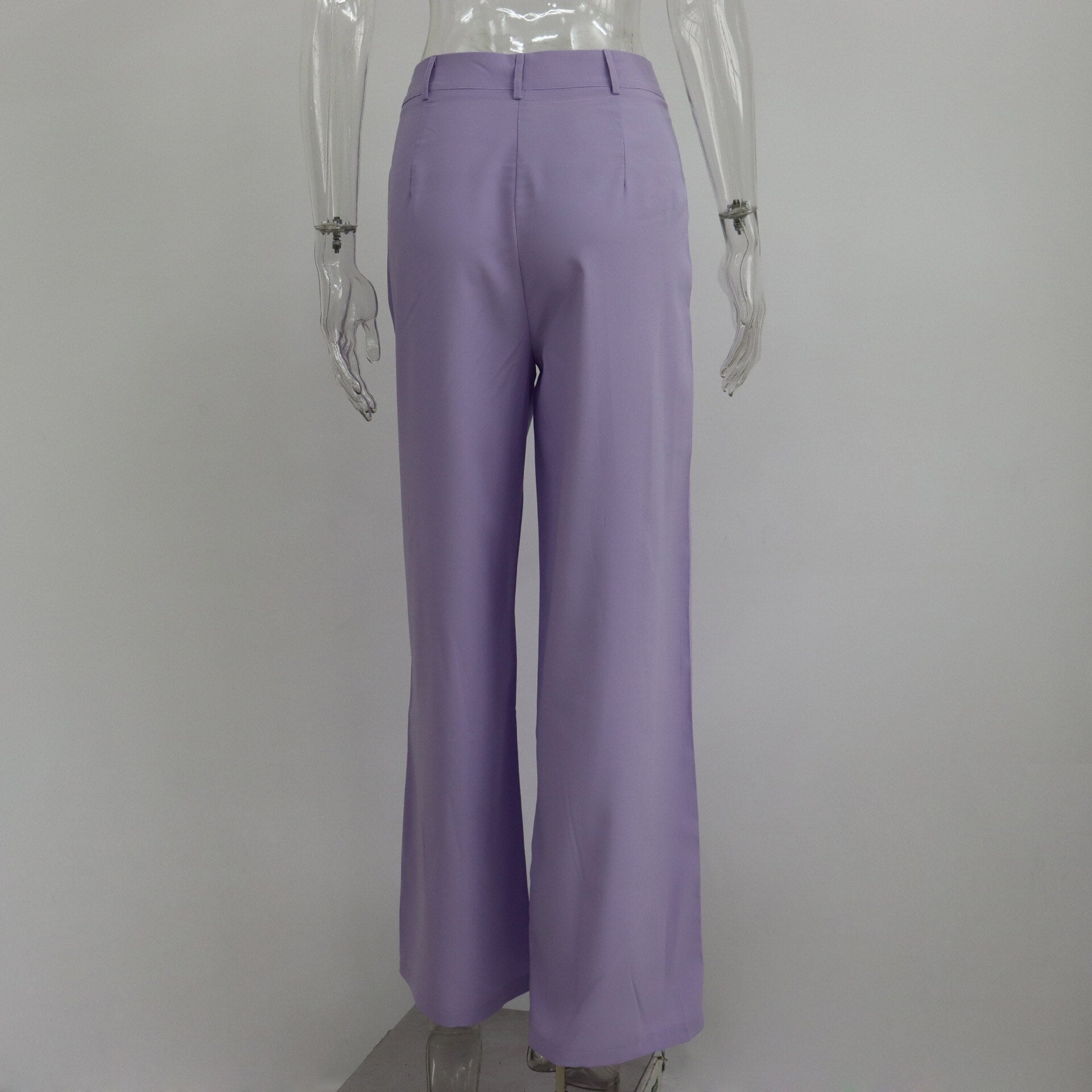 Casual High-waisted Straight Trousers