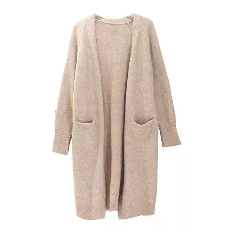 Loose Thick Warm V Neck Knitted Casual  Cardigan
