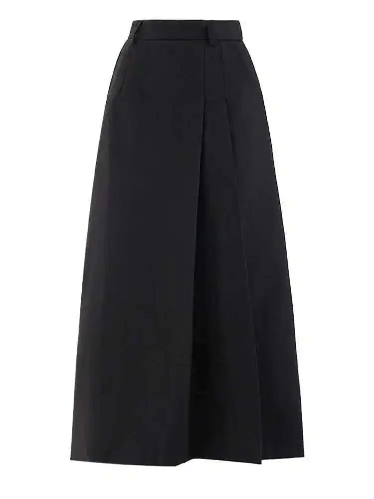 Pleated Shaped Elegant A-line Half-body Skirt High