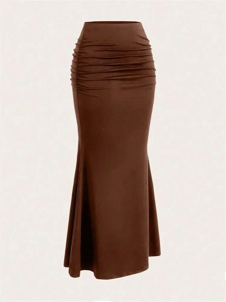Elastic Elegant High Waist Mermaid Maxi Skirts