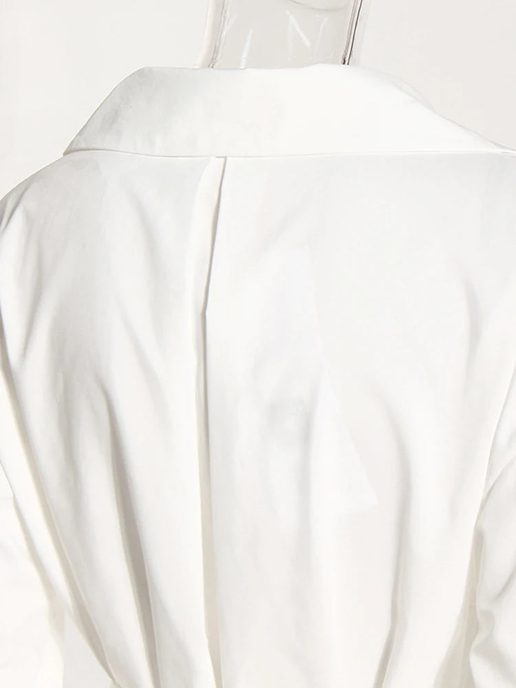 Autumn Irregular Bandage Slit Women's Shirt Dress