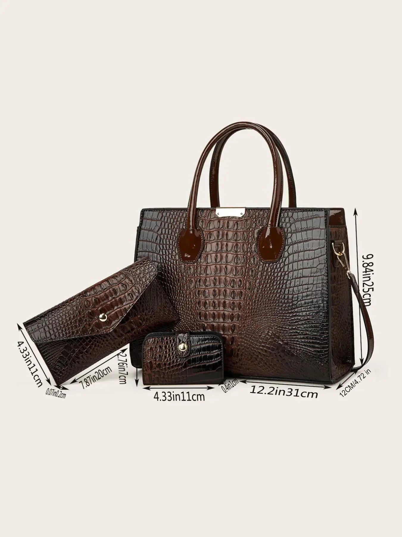 Crocodile Pattern Shoulder Crossbody Bag
