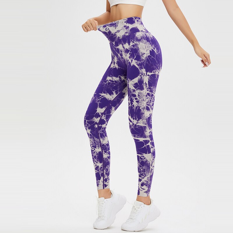 Seamless Tie Dye Yoga Pants Sports Leggings