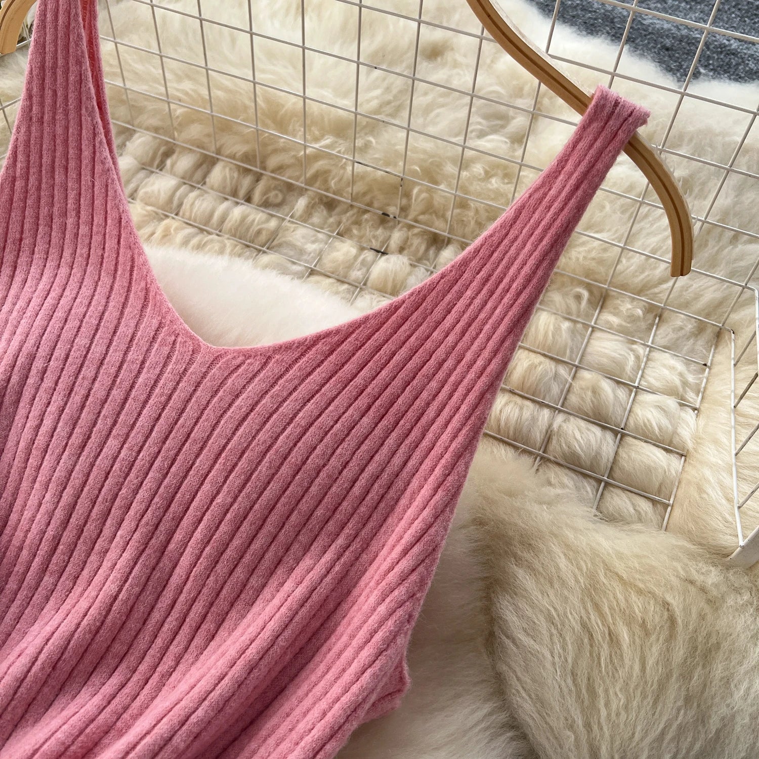 Knitted Two-Piece Sets  Knitting Cardigan+Spaghetti Strap Bodycon Dress
