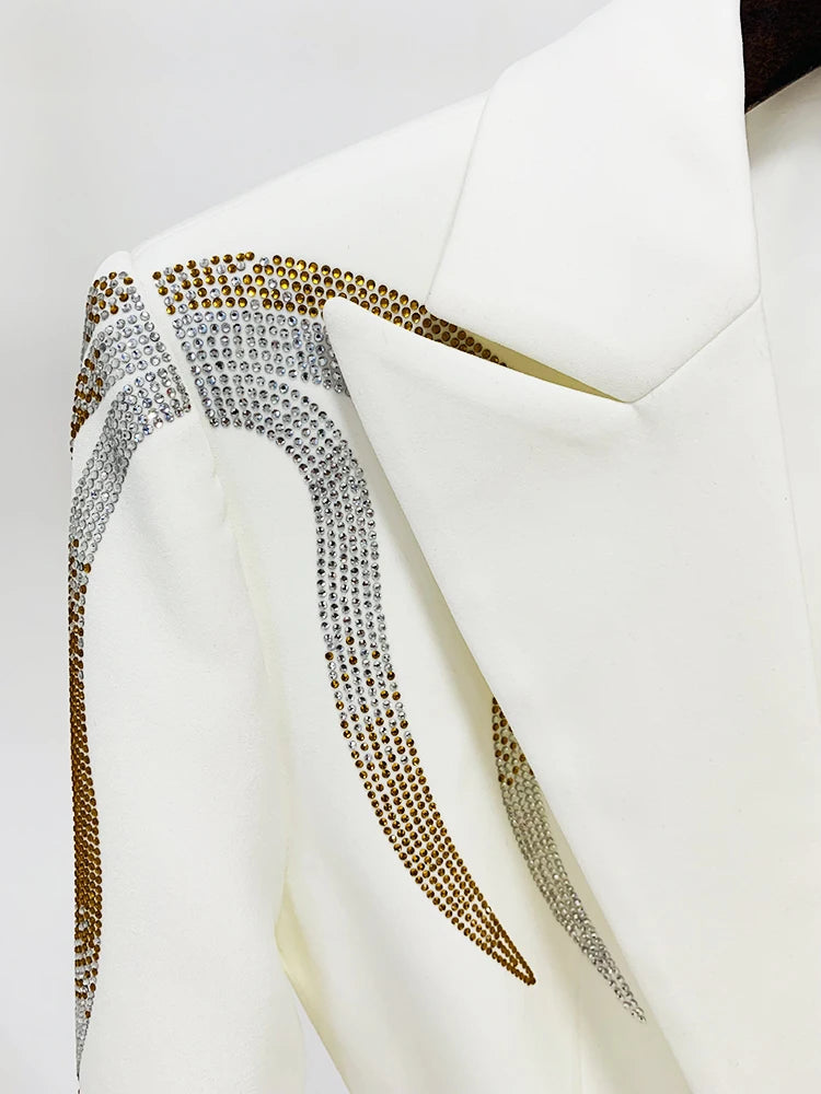 HIGH STREET Runway Diamonds Belted Blazer Flare Trousers Two Piece Set