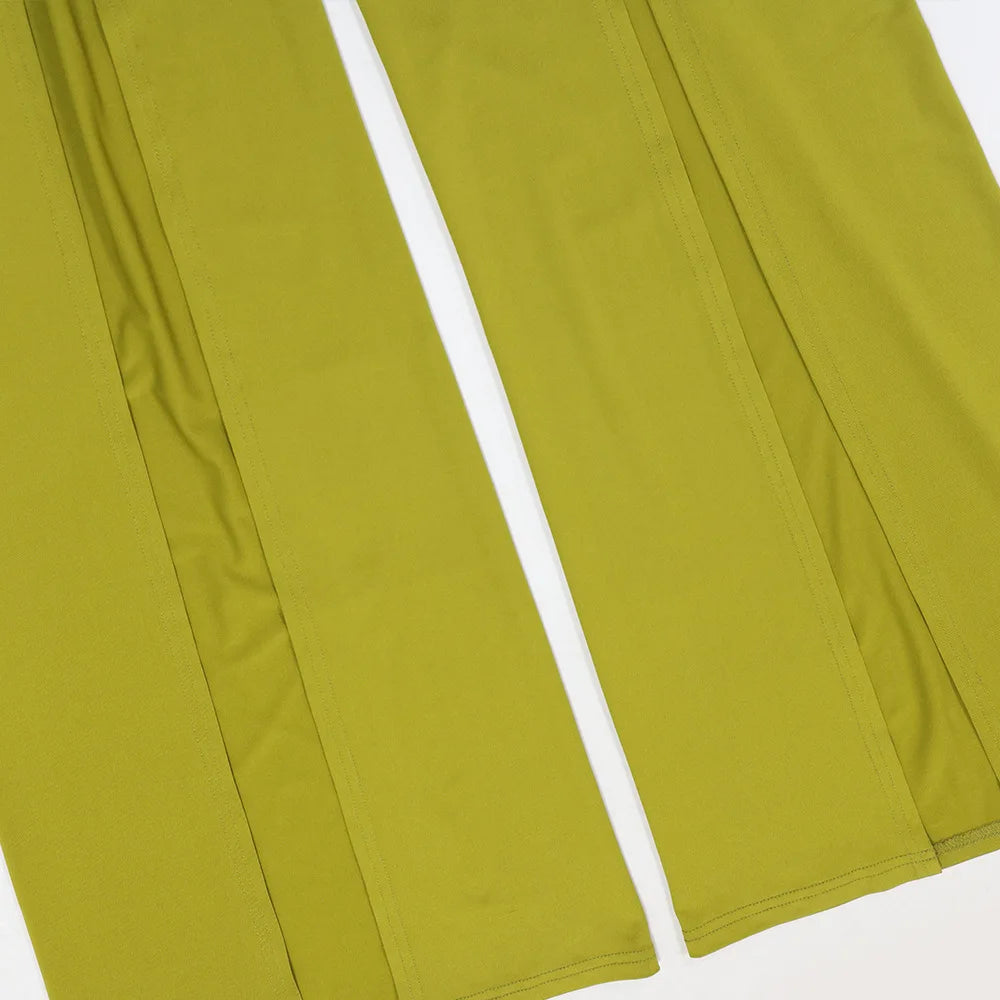 Short Sleeve Slash Neck Ruched Tops and Wide Leg split Pants Two 2 Piece Sets Outfit