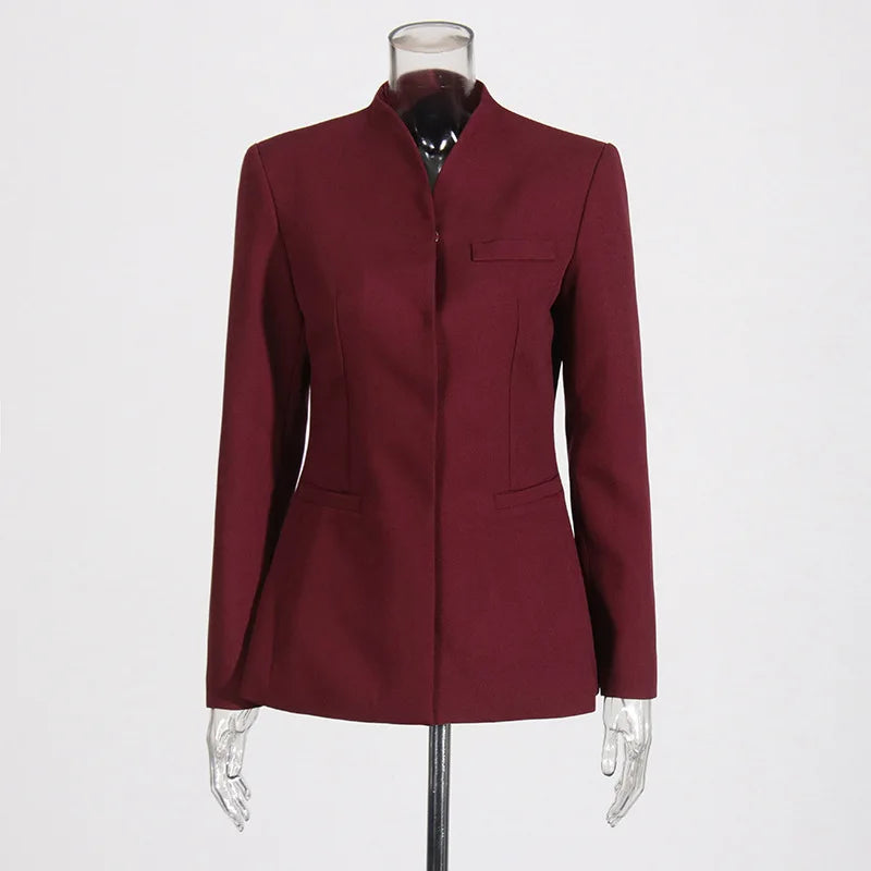 Elegant Two-Piece Suit Blazer And Wide-Leg Trousers