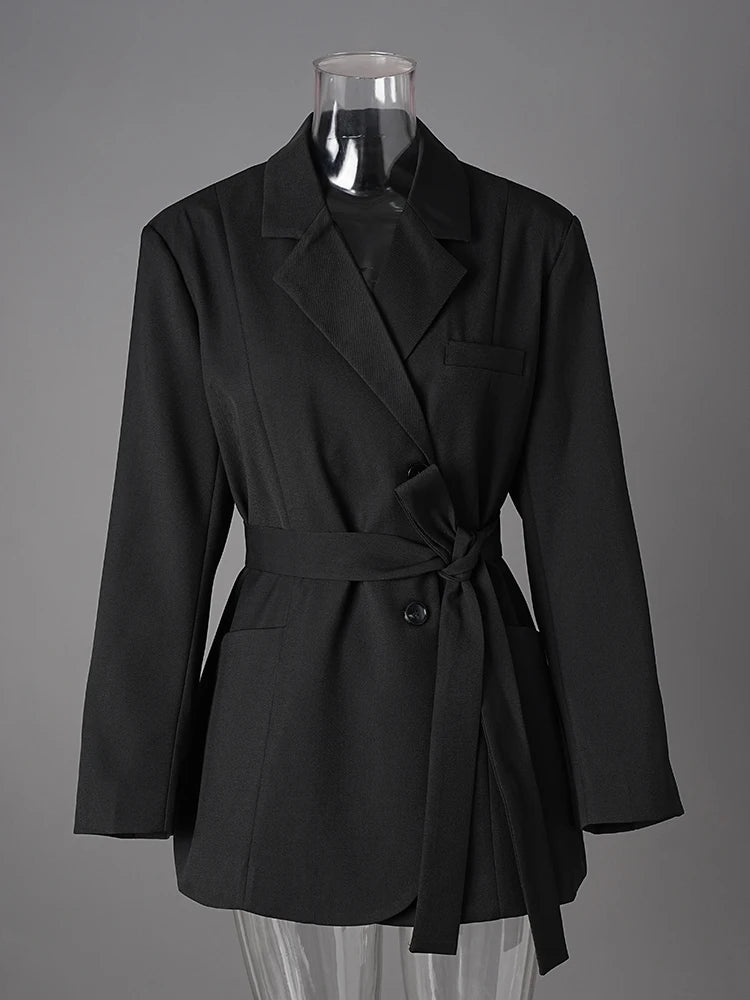 Elegant Lapel Long Sleeve Blazer Jacket