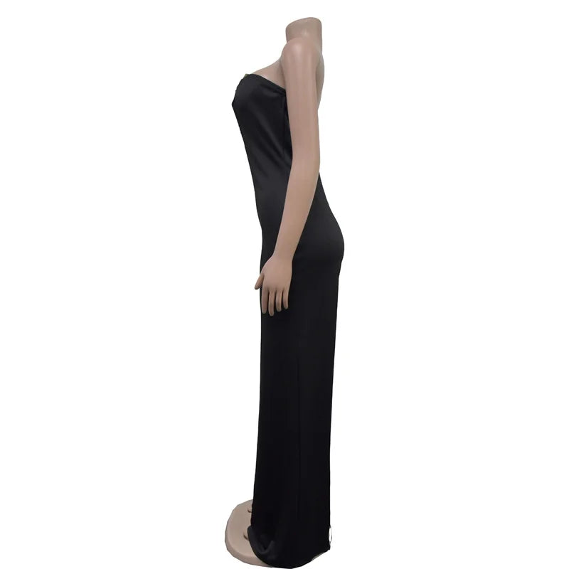 Strapless Sleeveless Loose Wide Leg Backless Cut Out Jumpsuits