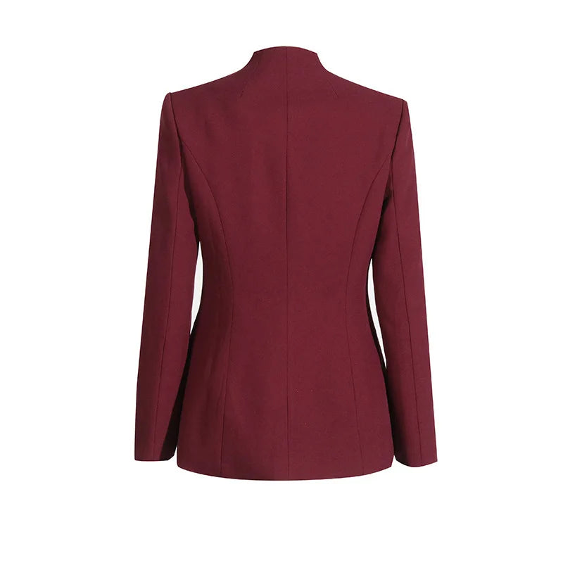 Elegant Two-Piece Suit Blazer And Wide-Leg Trousers