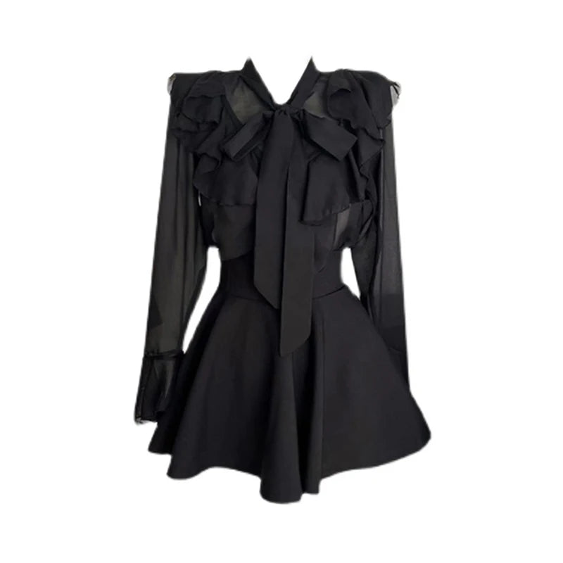 Vintage Elegant Chic Gothic Long Sleeve Loose Kawaii A-line Blouse