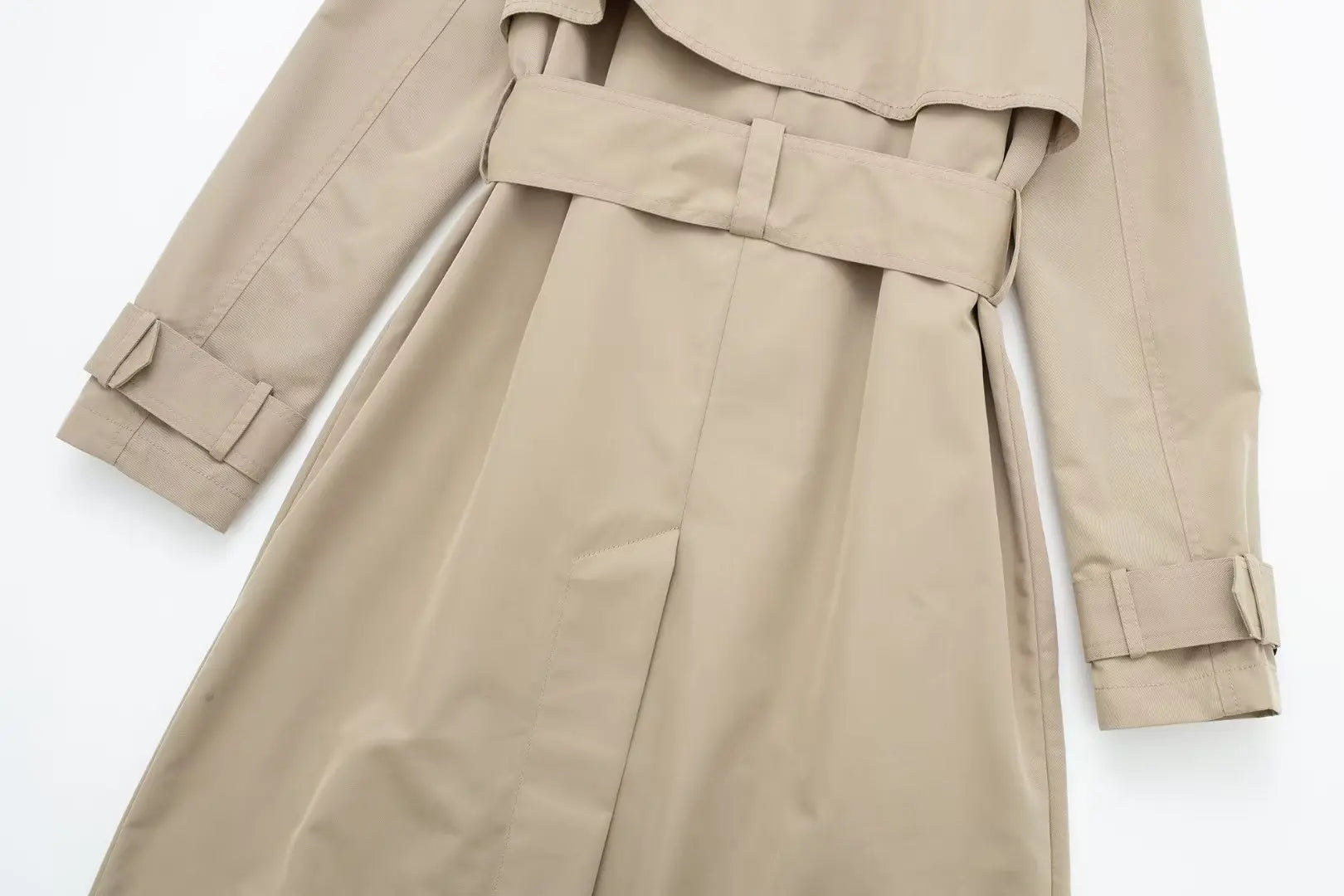 Slim Turn-Down Long Sleeve Trench Coats