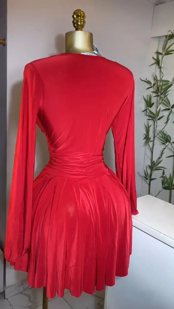 Long Sleeve Elegant Mini Dress