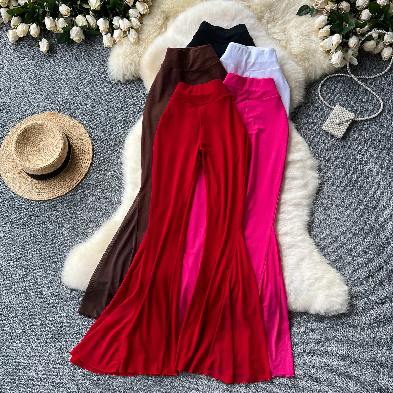 Elastic High Waist Trousers
