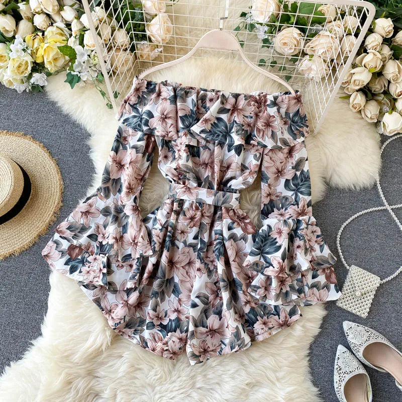 off shoulder bodysuit flared sleeves jumpsuit