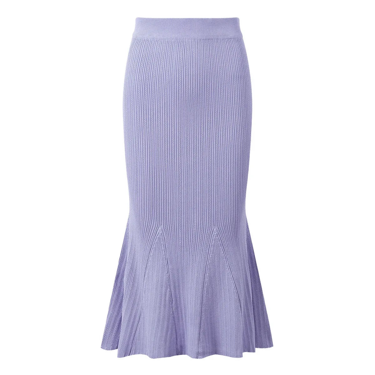 Knitted Two Piece Set Short Sleeve Knitting Cardigan Fishtail Long Skirt Suit