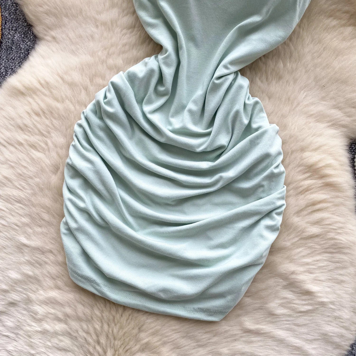 pleated sleeveless slim Vintage pencil dress