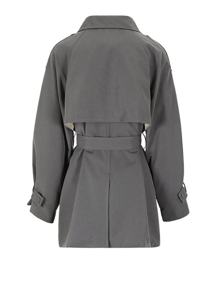 Long Sleeve Loose Fit Windbreaker Trench Coat